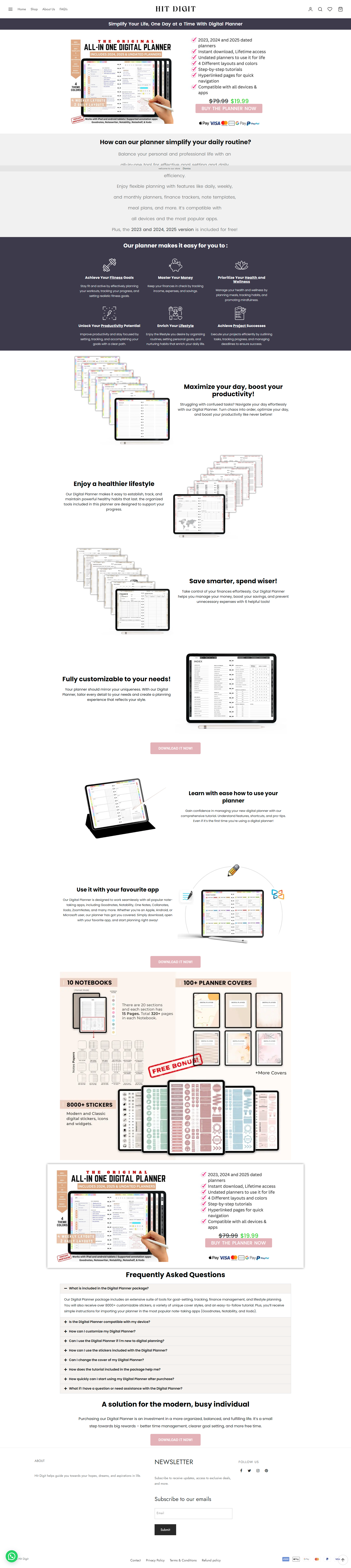 hit digit planner